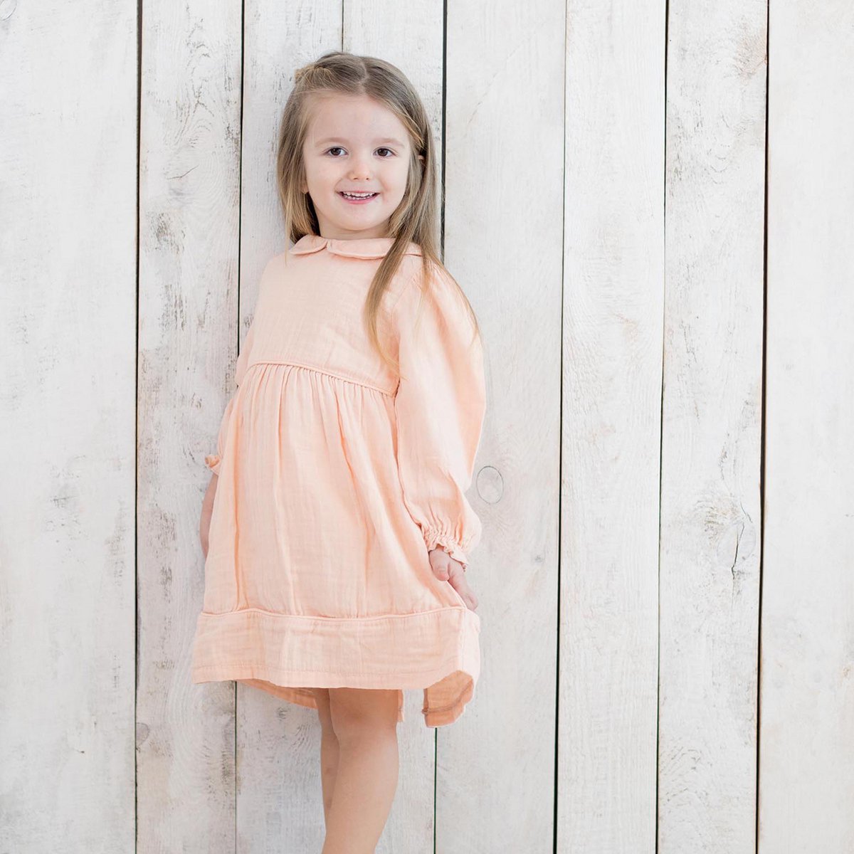 Mousseline babyjurk met Peter Pan-kraag – Biologisch katoen (OrganicEra)