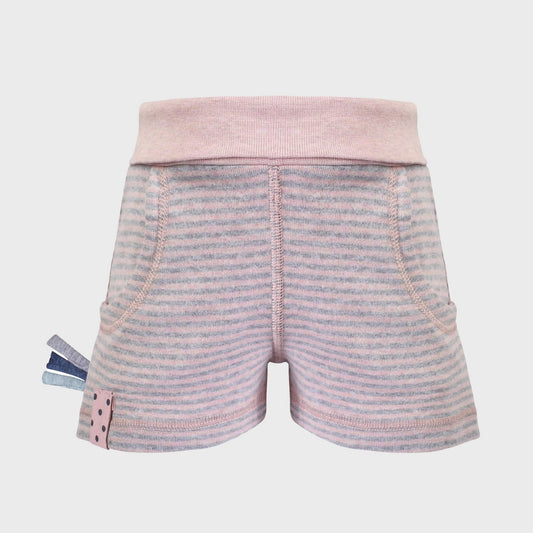 OrganicEra – Biologische babyshorts Rose Melange (gestreept)