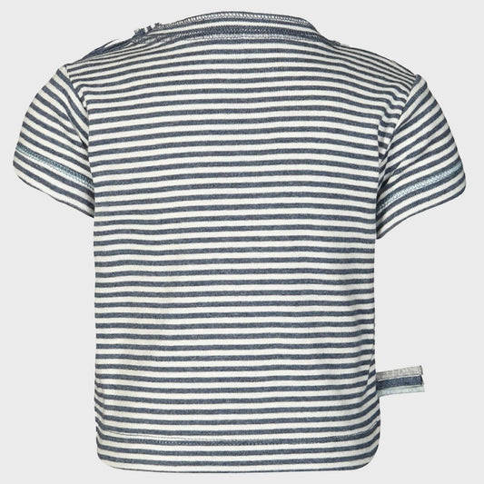 T-shirt met strepen – Indigo Melange (OrganicEra)