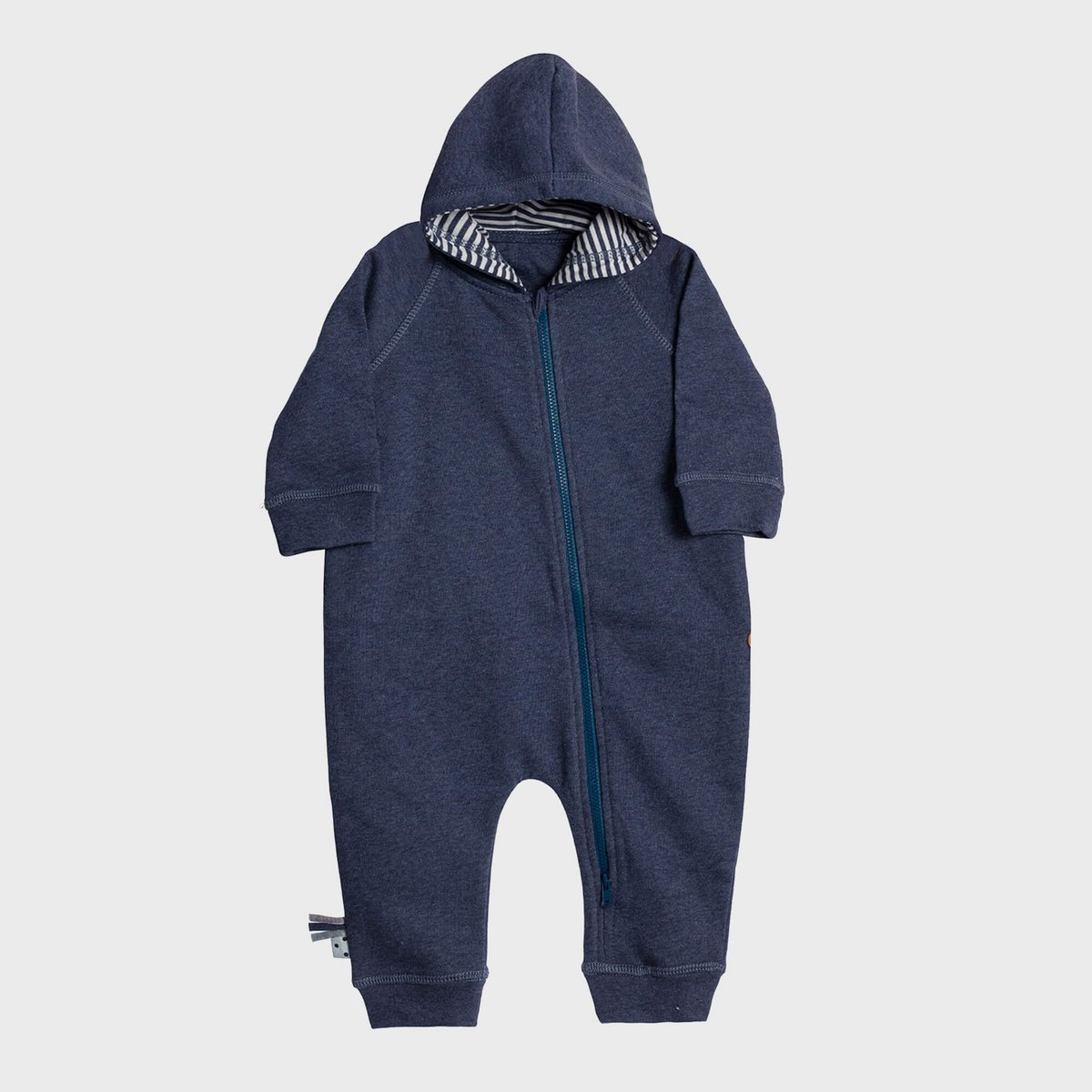 OrganicEra – Zachte Jumpsuit met Capuchon in Indigo Melange