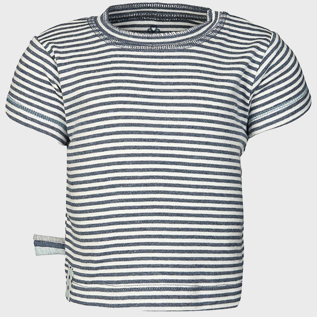 T-shirt met strepen – Indigo Melange (OrganicEra)