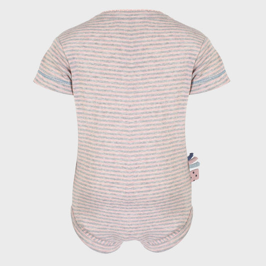Body met korte mouwen – Gestreept Rose Melange (OrganicEra)