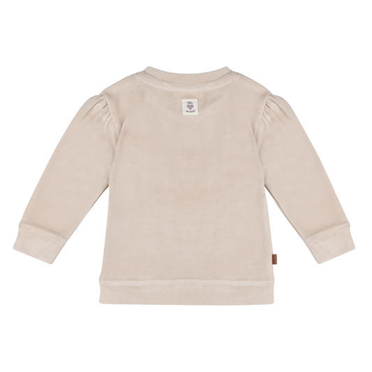 Velours trui met borduur – zacht & liefdevol