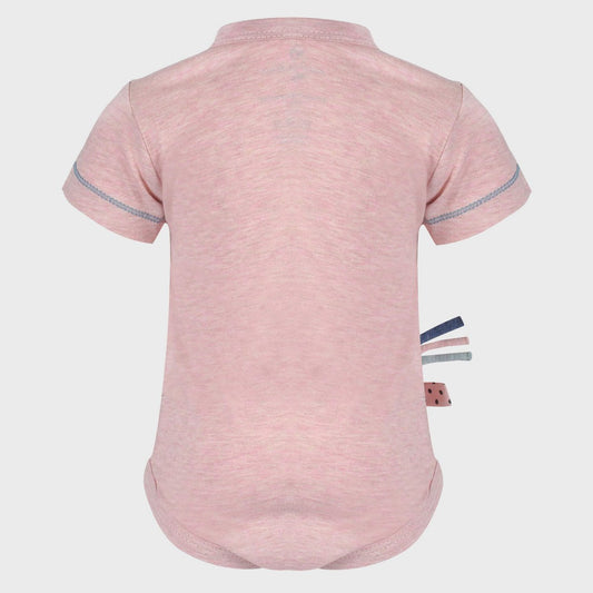 Wikkelbody met korte mouwen – Rose Melange (OrganicEra)