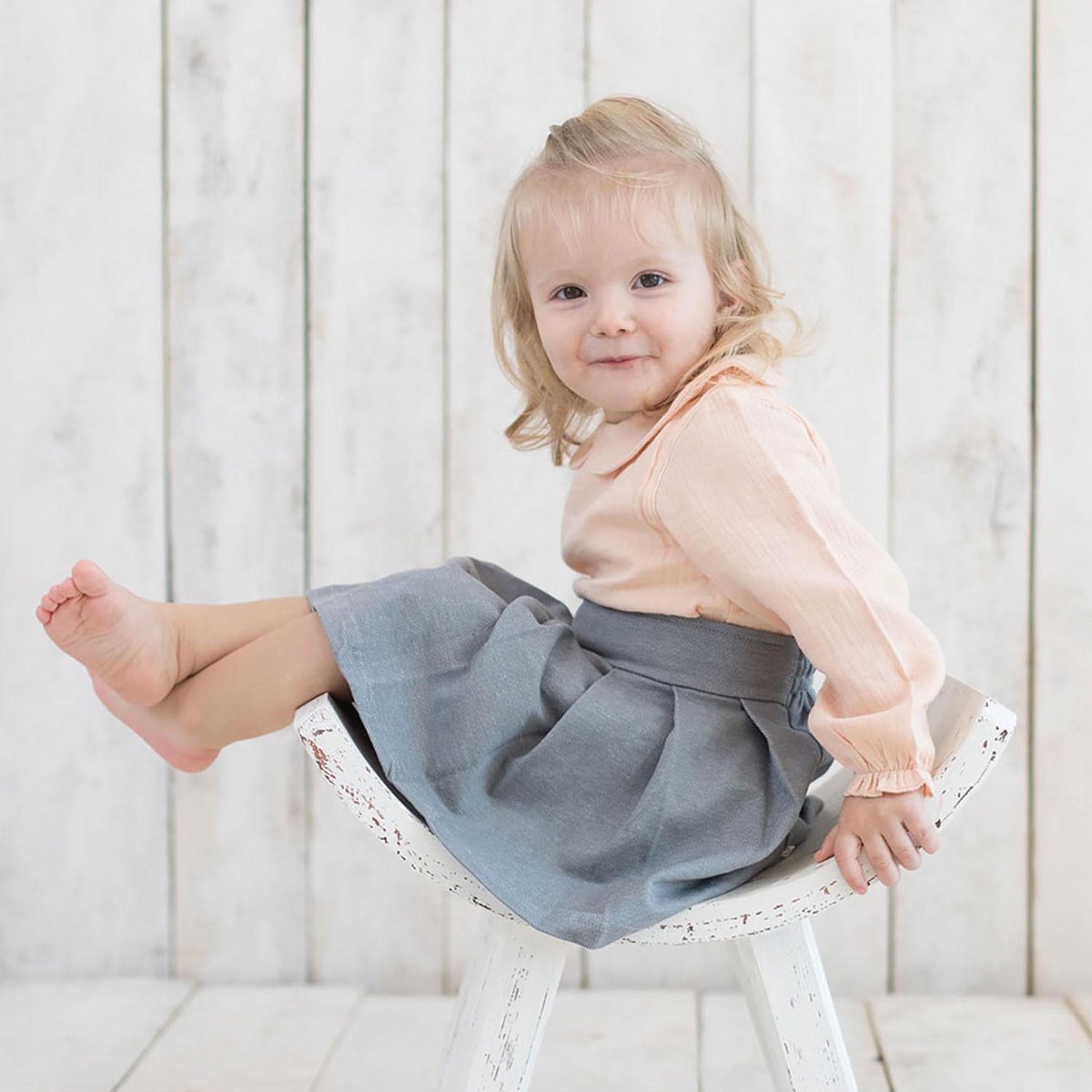 Bodysuit met lange mouwen – Zalmkleur (OrganicEra)