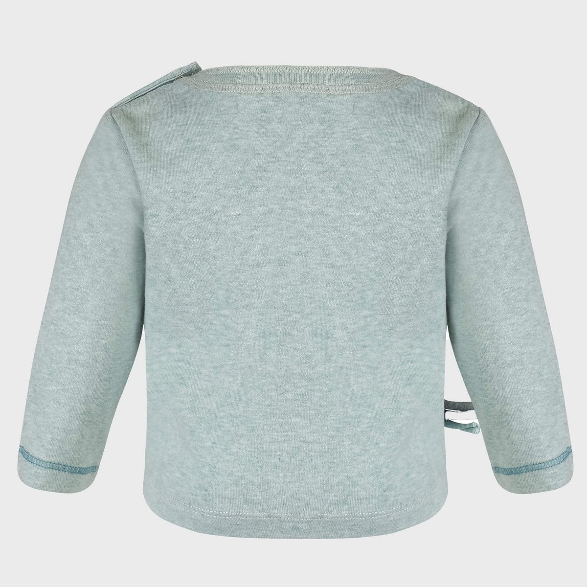 OrganicEra Shirt met Lange Mouwen – Aqua Melange (Ribkatoen)