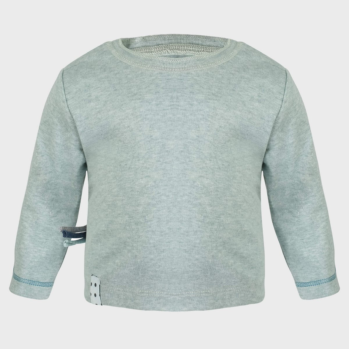 OrganicEra Shirt met Lange Mouwen – Aqua Melange (Ribkatoen)