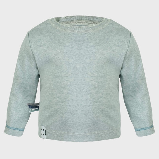 OrganicEra Shirt met Lange Mouwen – Aqua Melange (Ribkatoen)
