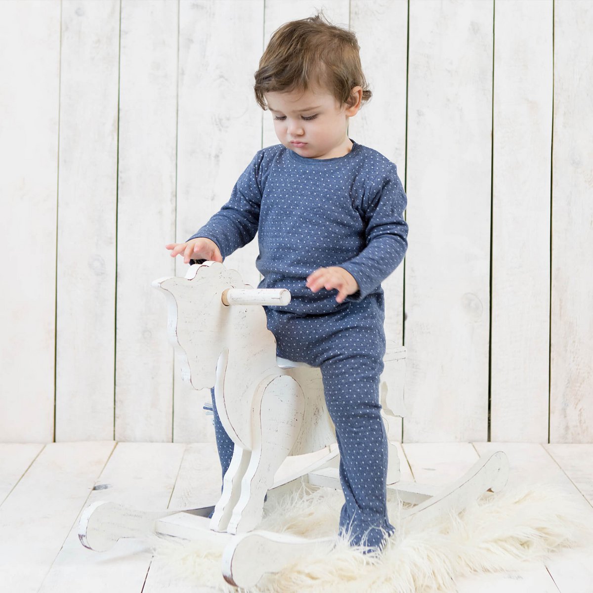 OrganicEra Slaapromper met Opvouwbare Wanten – Indigo Melange