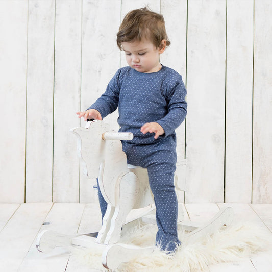 OrganicEra Slaapromper met Opvouwbare Wanten – Indigo Melange