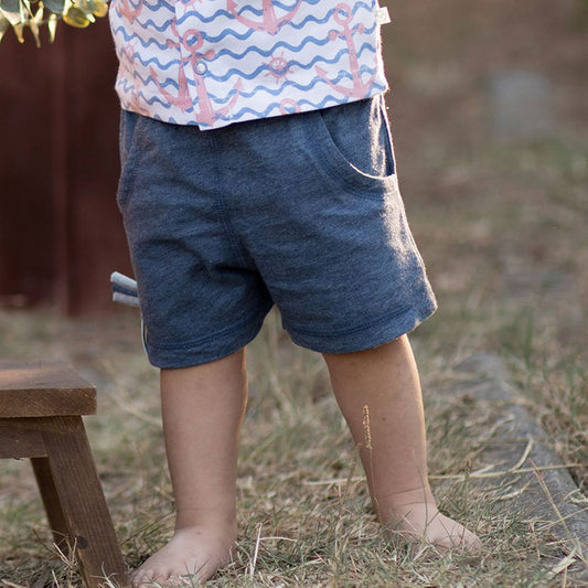 Pull-on short – Indigo Melange