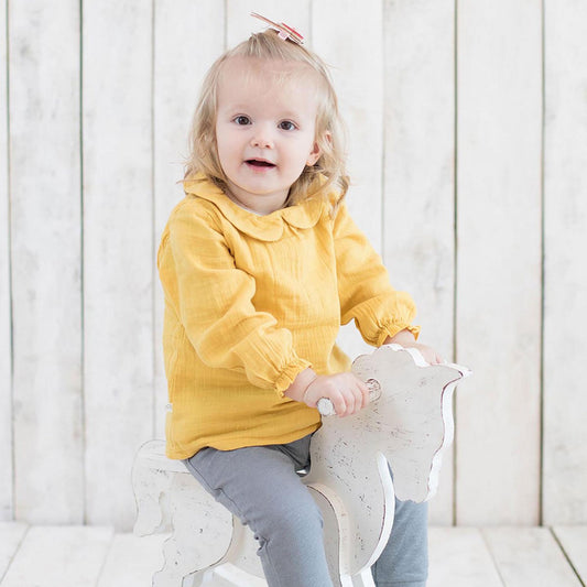 Babybody met Lange Mouwen – Mosterdkleur (OrganicEra)
