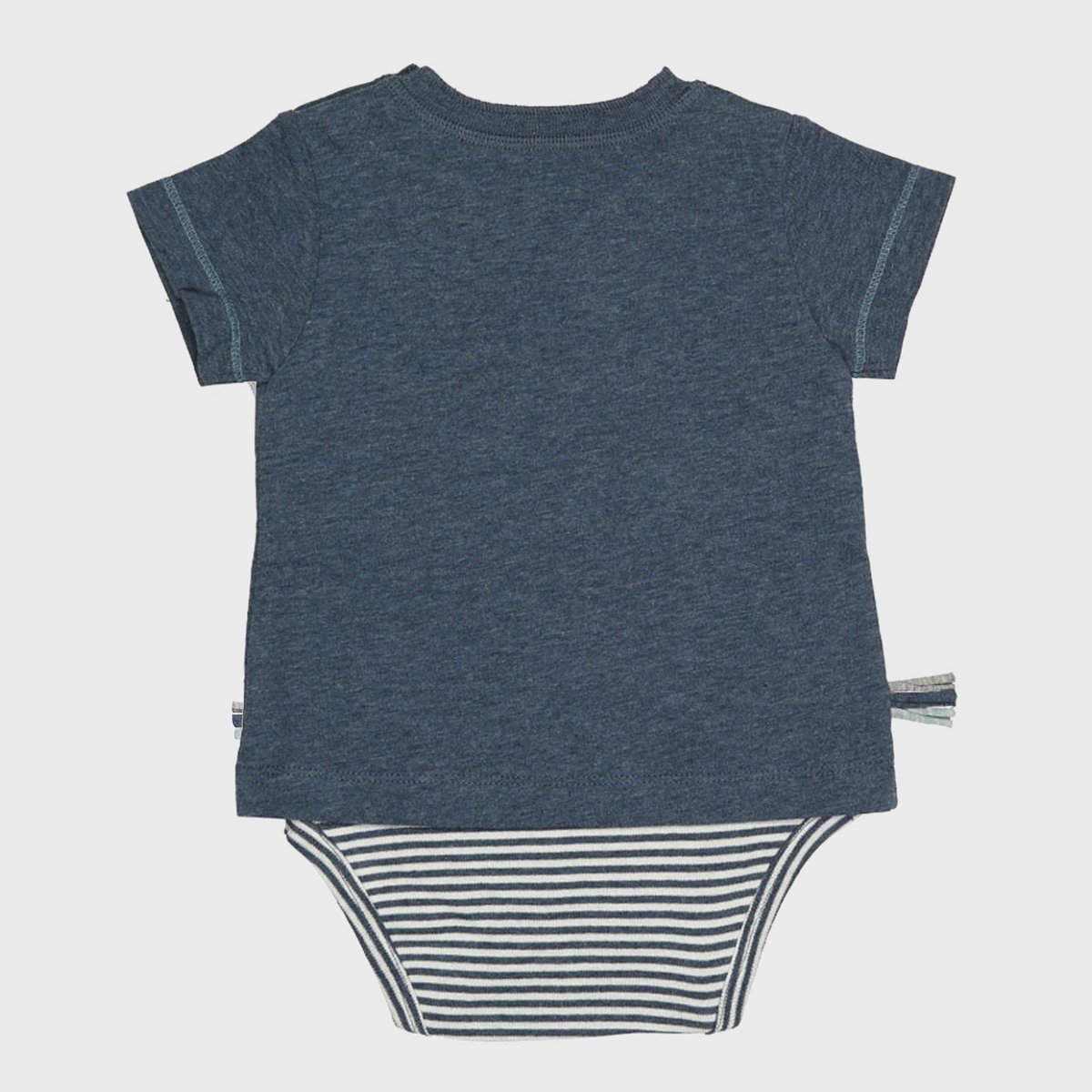 Lichaamsshirt met korte mouwen – Indigo Melange | OrganicEra