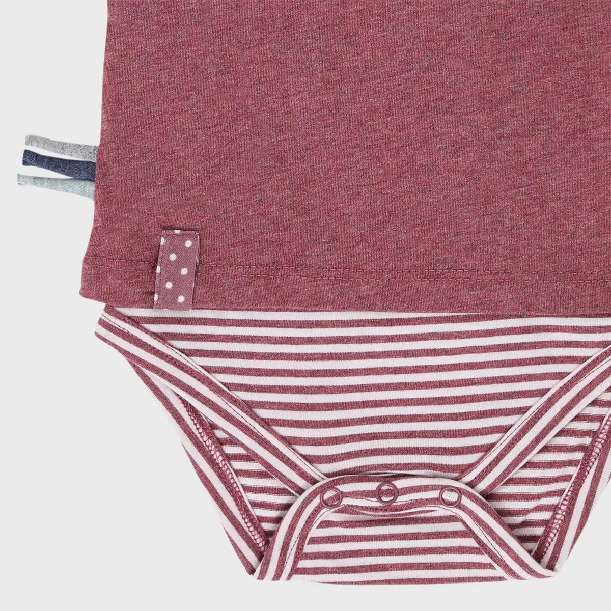 OrganicEra – Lichaamsshirt met korte mouwen in Bordeaux Melange