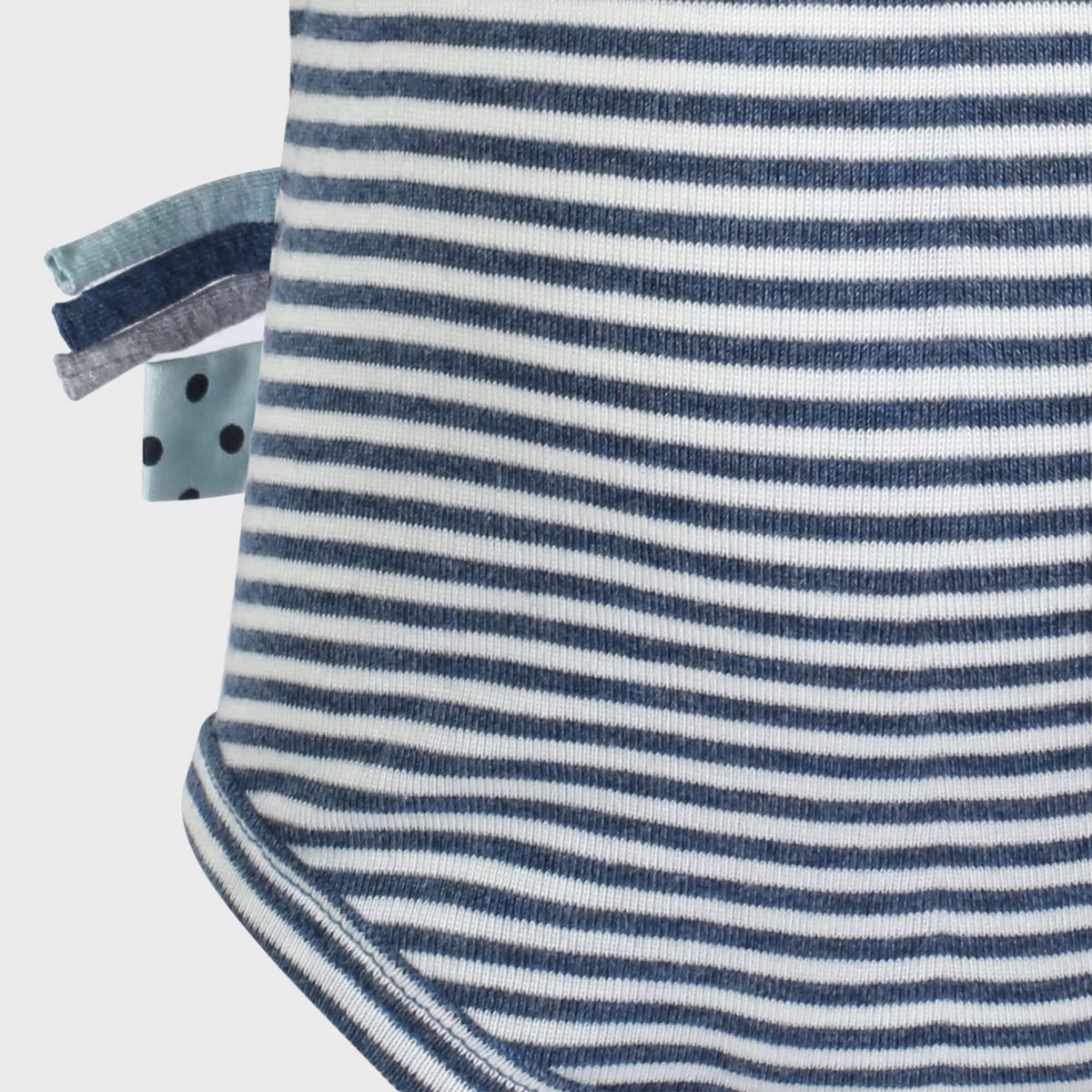 OrganicEra Korte Mouwen Romper – Gestreepte Indigo Melange
