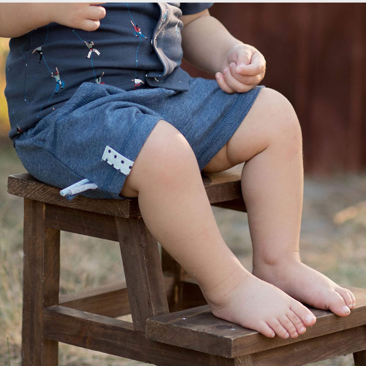 Pull-on short – Indigo Melange