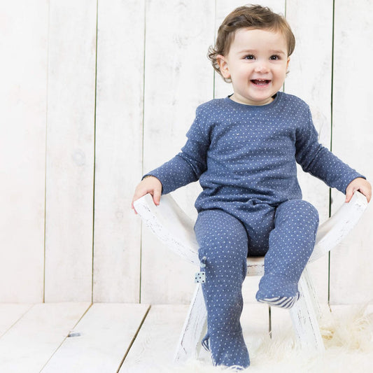 OrganicEra Slaapromper met Opvouwbare Wanten – Indigo Melange