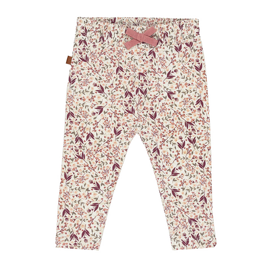 Legging met bloemenprint – zacht & speels in blush en pruim