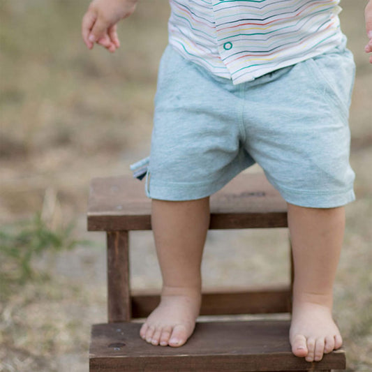 OrganicEra Pull-On Shorts – Aqua Melange