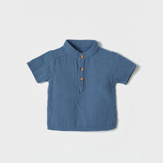 OrganicEra – Mousseline Shirt met Korte Mouwen