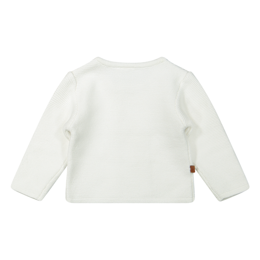 Flowerpower gebreide vest | Gebroken wit