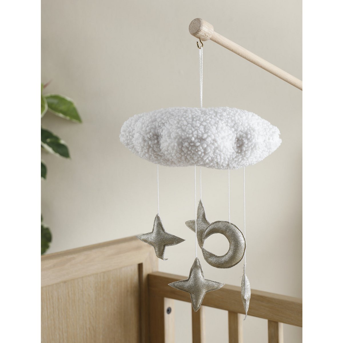 Handgemaakte mobiel – Cirrus Wolk met Sterren en Maan