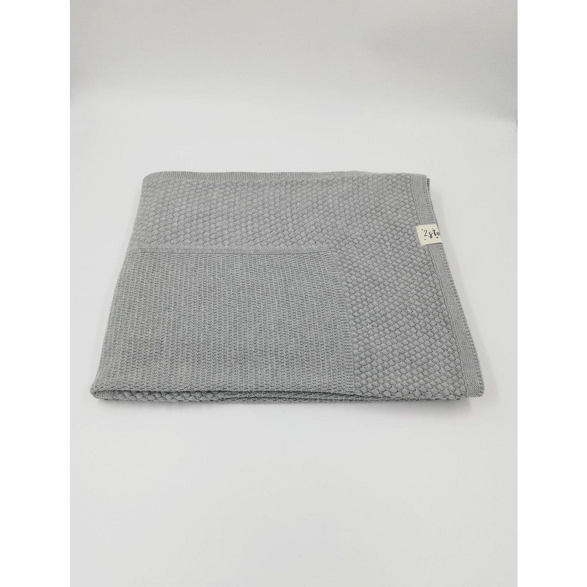 Gebreide Katoenen Deken – Grijs (100x100 cm)