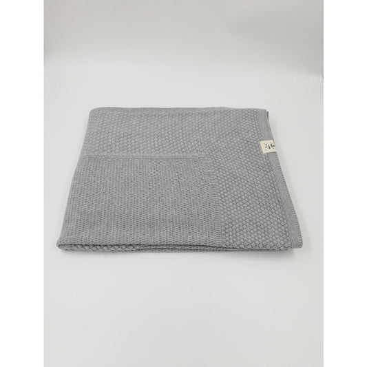 Gebreide Katoenen Deken – Grijs (100x100 cm)