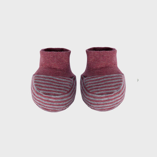 Babyslofjes – Gestreept Bordeaux Melange (OrganicEra)