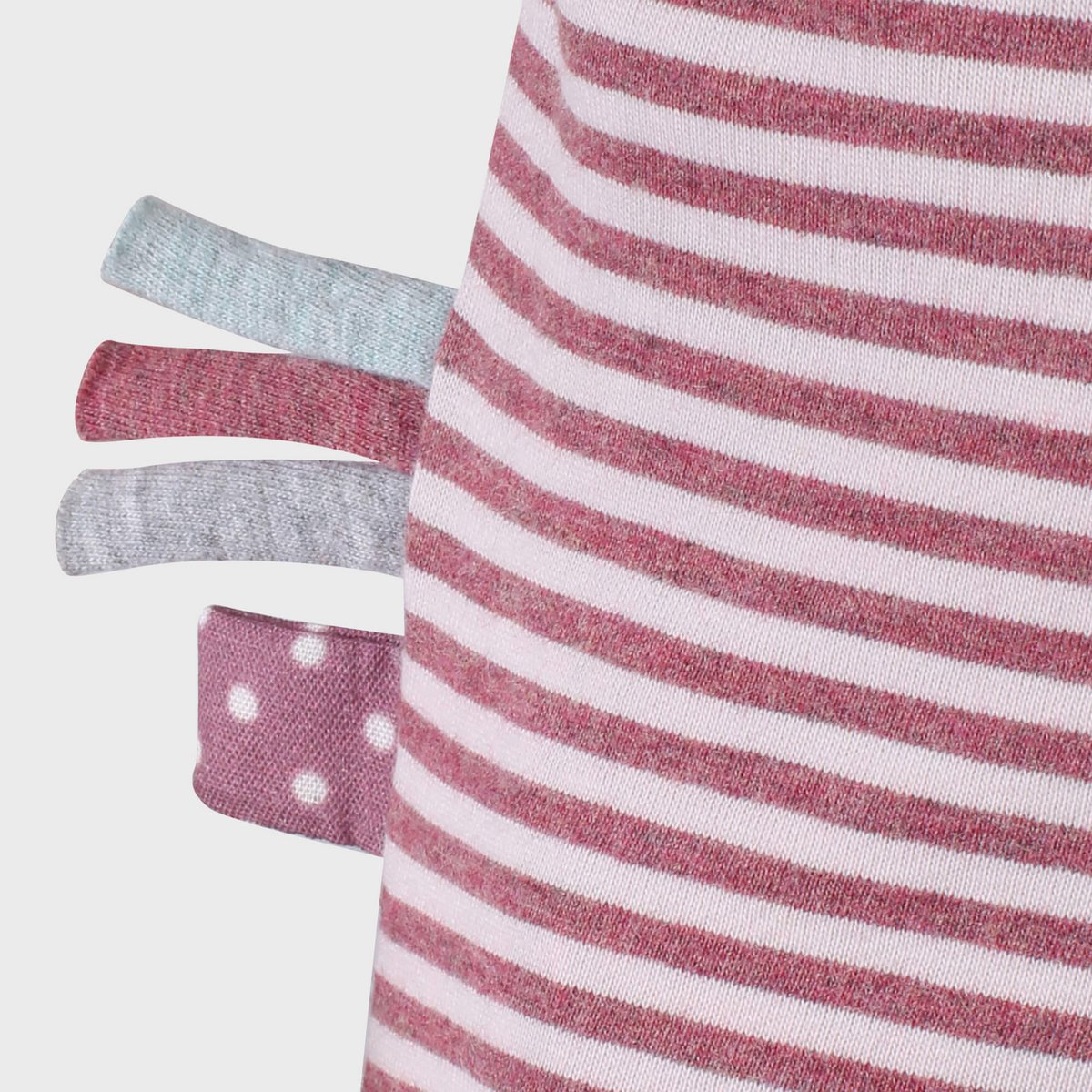 Wrap-Over Body met Korte Mouwen – Gestreepte Bordeaux Melange (OrganicEra)