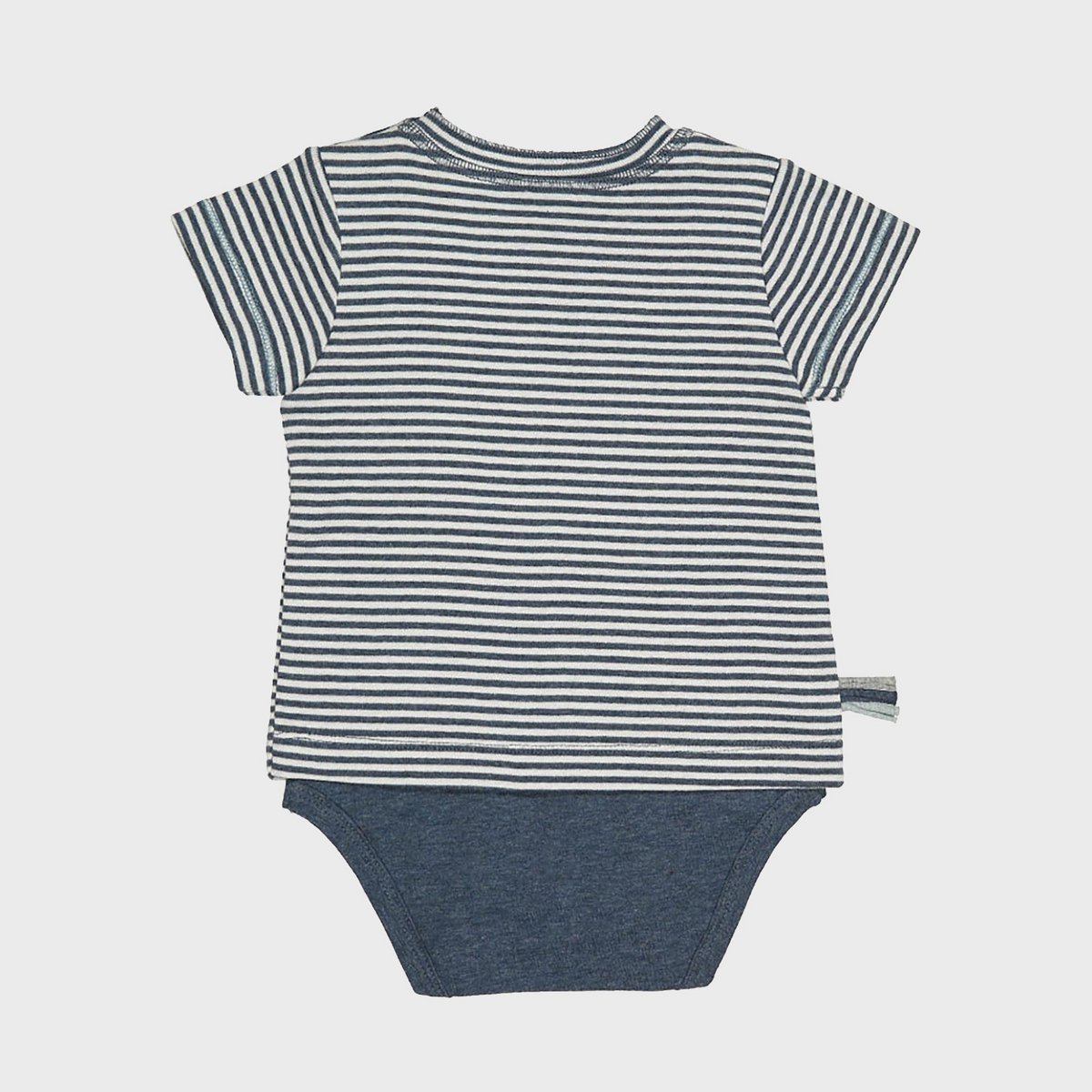 OrganicEra – Lichaamsshirt Korte Mouwen in Gestreepte Indigo Melange