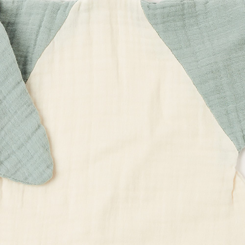 Knuffeleend van mousseline – Wit & Mint (OrganicEra)