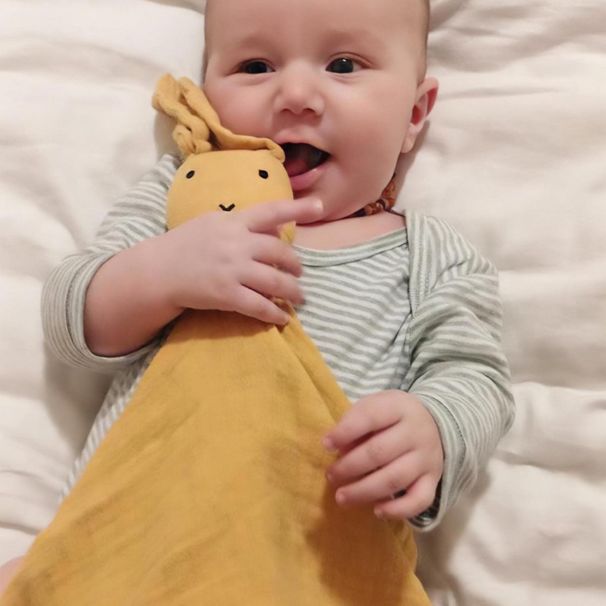 Knuffeldoekje met buddy-hoofd – Biologisch mousseline (OrganicEra)