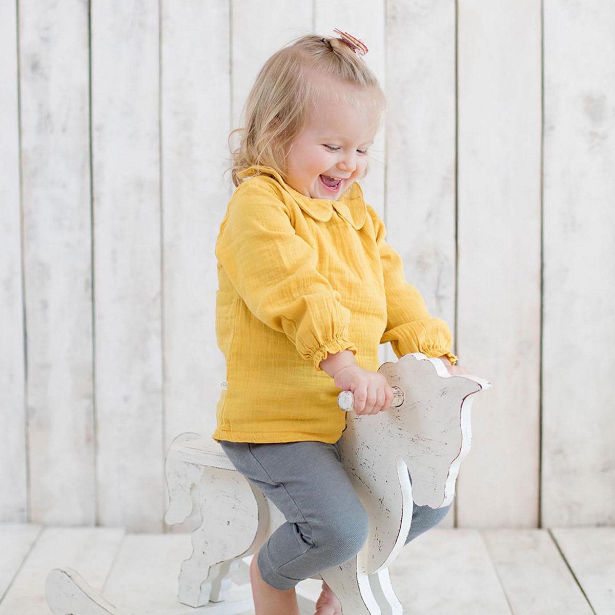 Babybody met Lange Mouwen – Mosterdkleur (OrganicEra)
