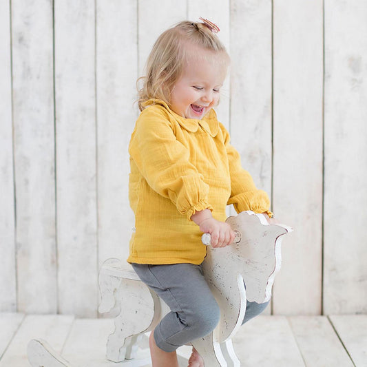 Babybody met Lange Mouwen – Mosterdkleur (OrganicEra)