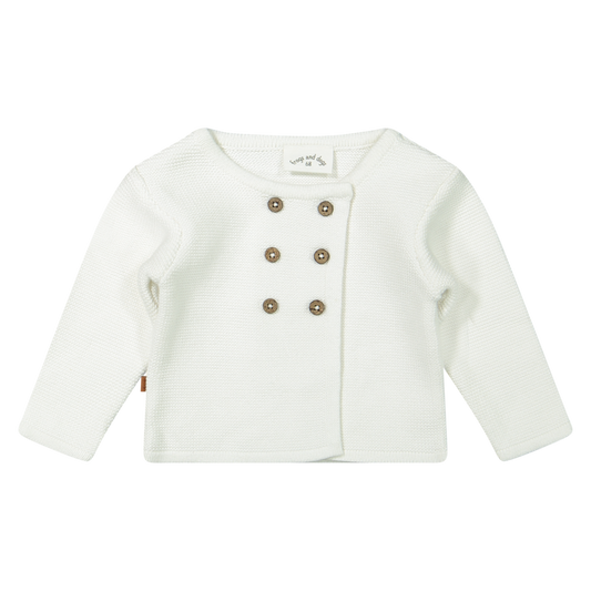 Flowerpower gebreide vest | Gebroken wit