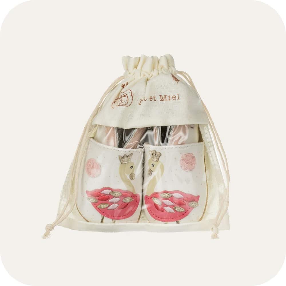 Zacht leren babyslofjes Roze flamingo's