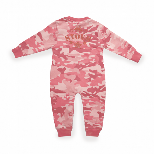 Stoer camo pyjama baby | Pink