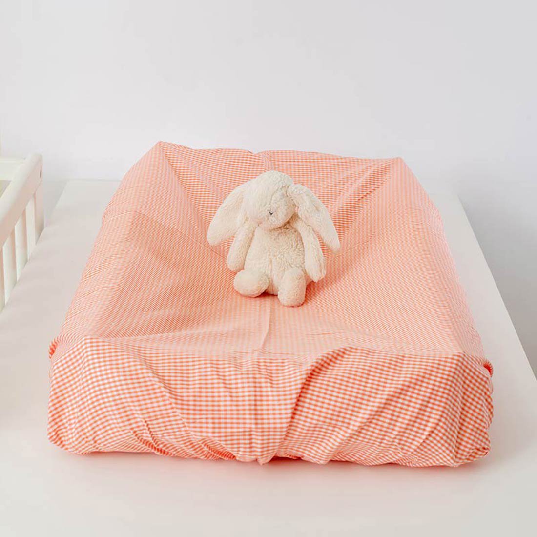 Gingham biologisch katoenen aankleedkussenhoes