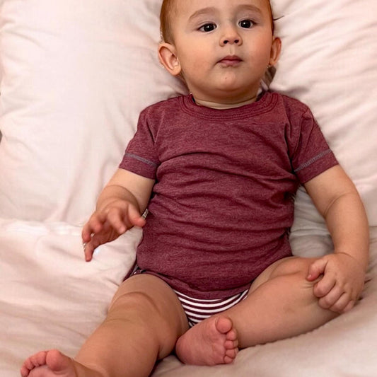 OrganicEra – Lichaamsshirt met korte mouwen in Bordeaux Melange