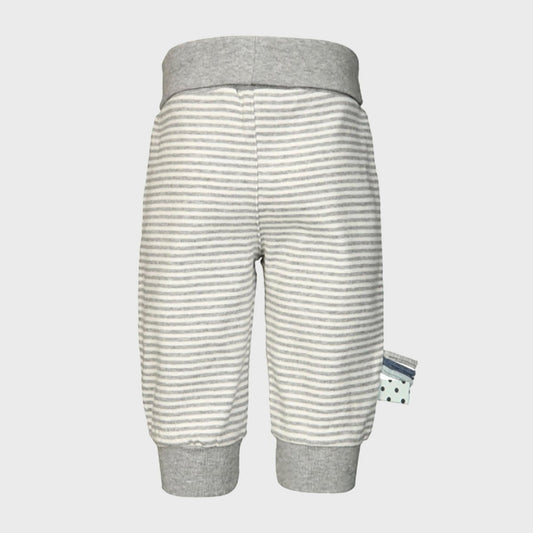 Slip-on babybroek – Gestreepte Grijze Melange | OrganicEra