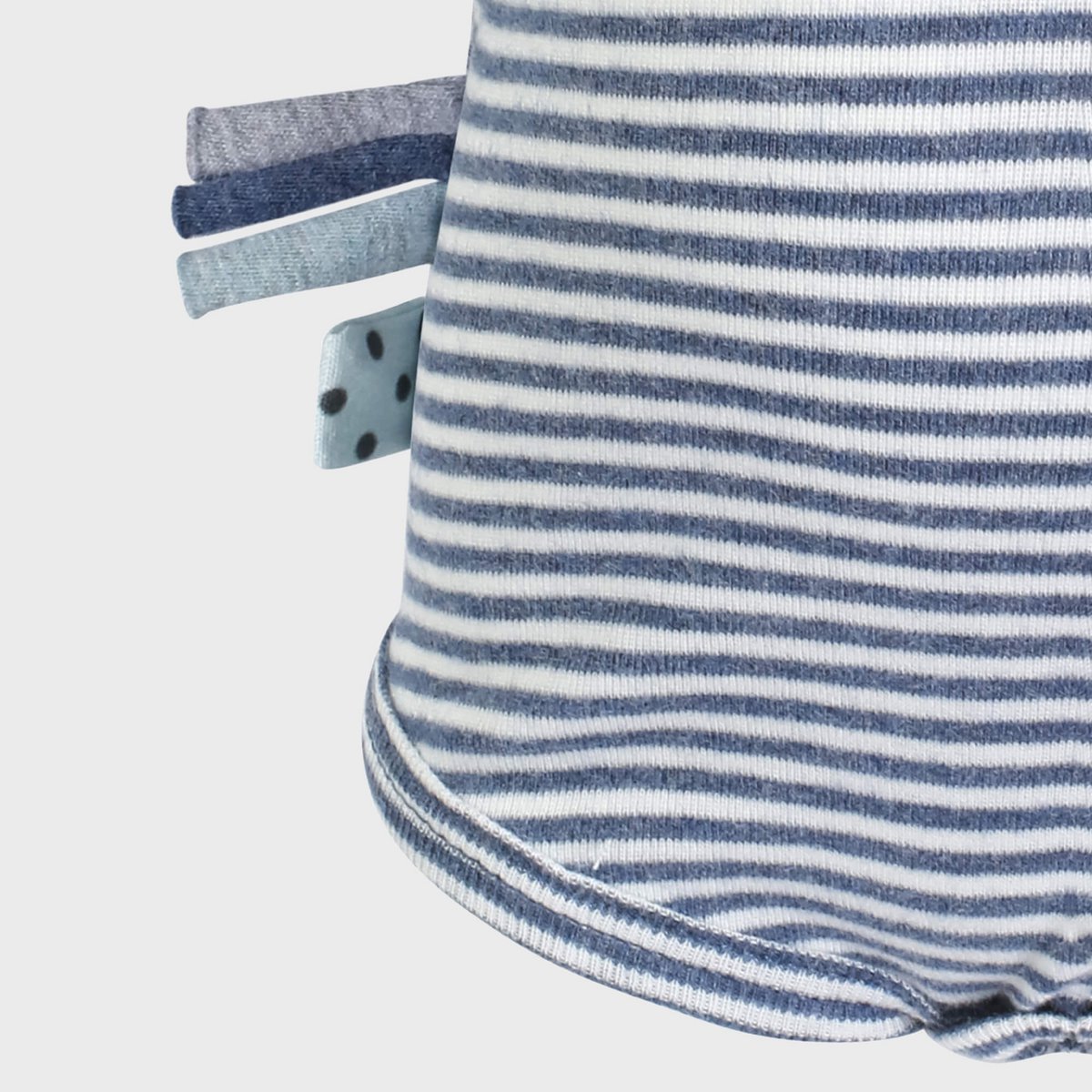 Body met lange mouwen – Gestreept Indigo Melange (OrganicEra)