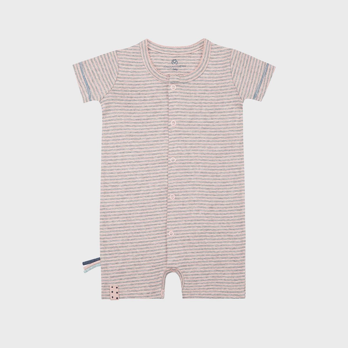 OrganicEra Romper – Rose Melange (Biokatoen Rib)