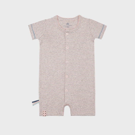 OrganicEra Romper – Rose Melange (Biokatoen Rib)