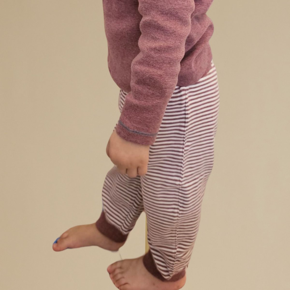 Zachte slip-on babybroek – Bordeaux Melange