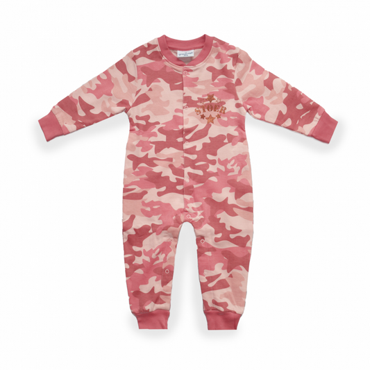 Stoer camo pyjama baby | Pink