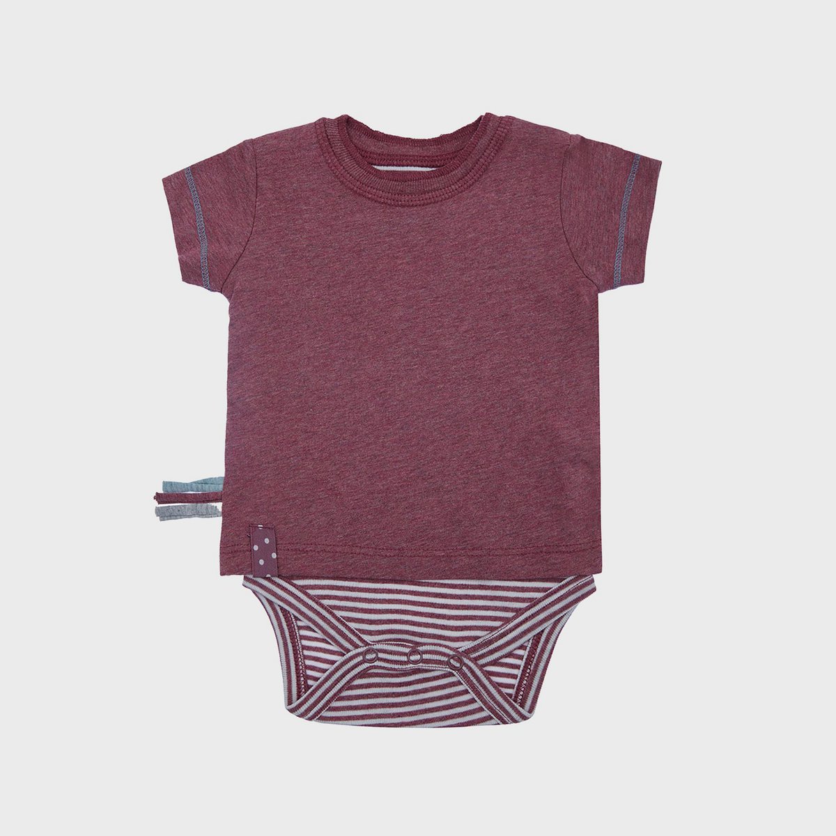 OrganicEra – Lichaamsshirt met korte mouwen in Bordeaux Melange