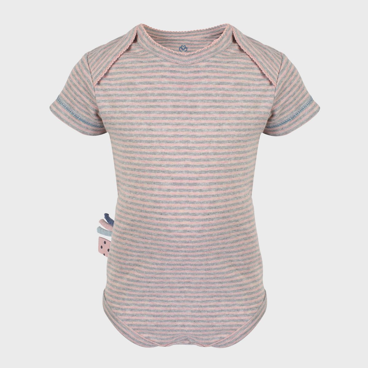 Body met korte mouwen – Gestreept Rose Melange (OrganicEra)