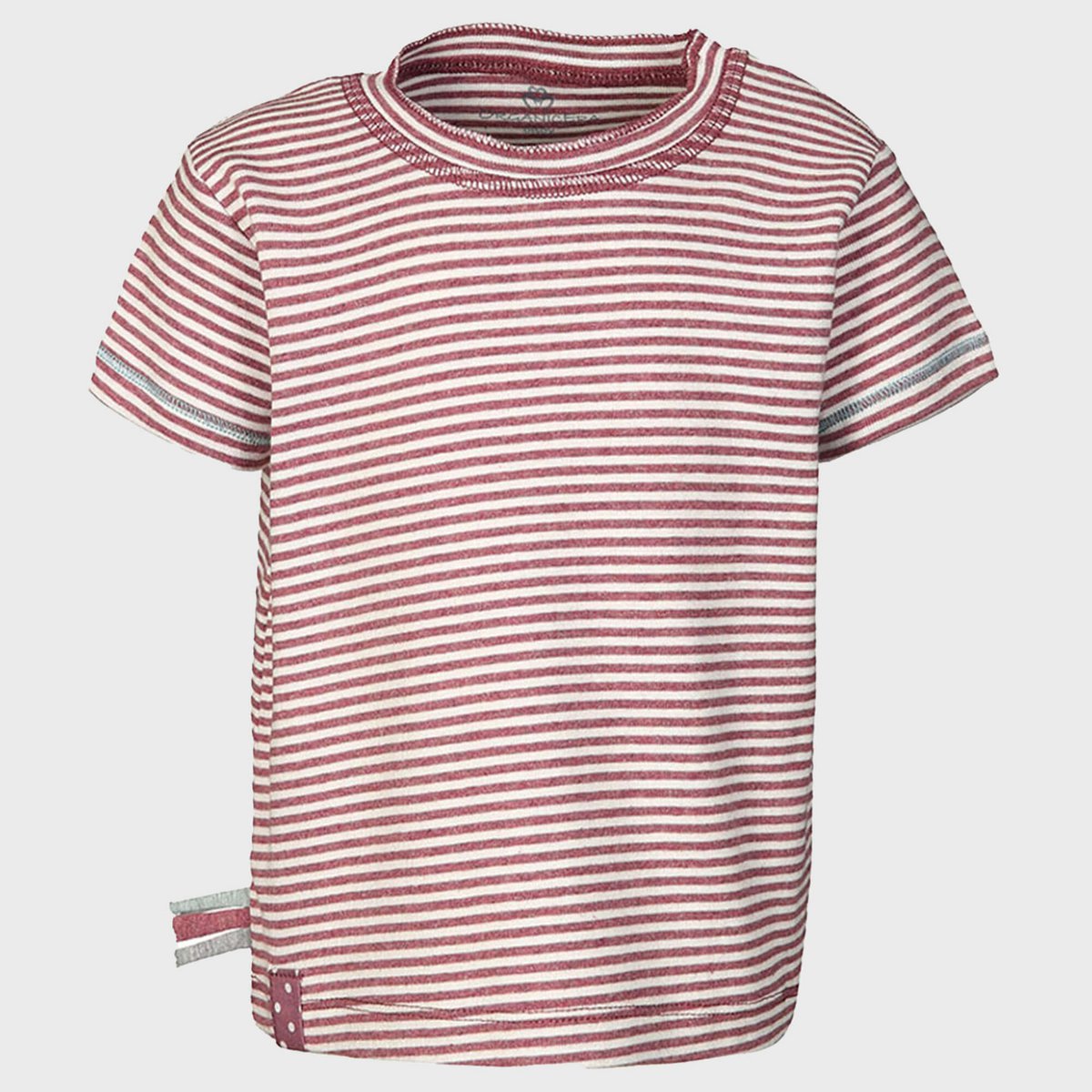 Gestreept T-shirt – Bordeaux Melange | OrganicEra