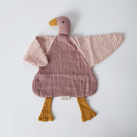Knuffeleend van mousseline – Dusty Rose (OrganicEra)